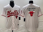 Men's Chicago Bulls Blank White Pinstripe Cool Base Stitched Baseball Jersey,baseball caps,new era cap wholesale,wholesale hats